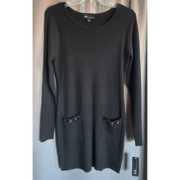 AGB Women's Black Sweater Dress NWT Size Large - Picture 3 of 14